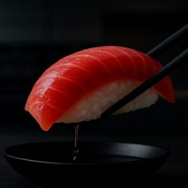 Hochwertiges Nigiri mit Otoro-Thunfisch in Nahaufnahme – Japanischer Kochkurs in der Metropolregion Nürnberg