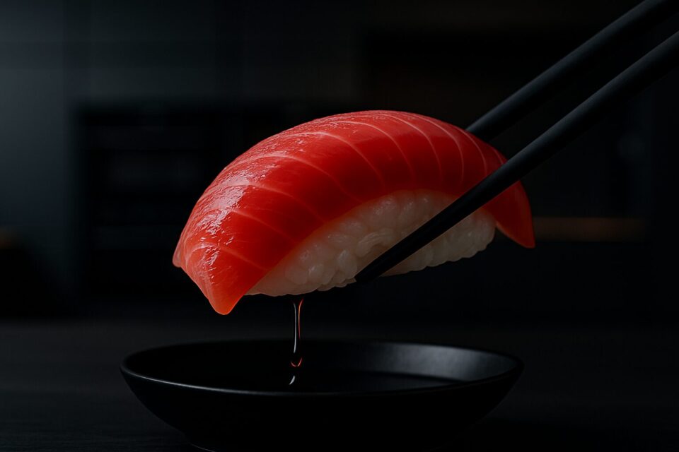 Hochwertiges Nigiri mit Otoro-Thunfisch in Nahaufnahme – Japanischer Kochkurs in der Metropolregion Nürnberg